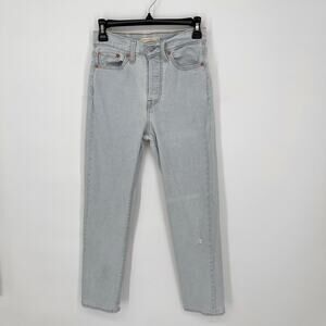 Levi's Women's Wedgie Straight Light Wash Mom Jeans Size 27 Blue Stretch